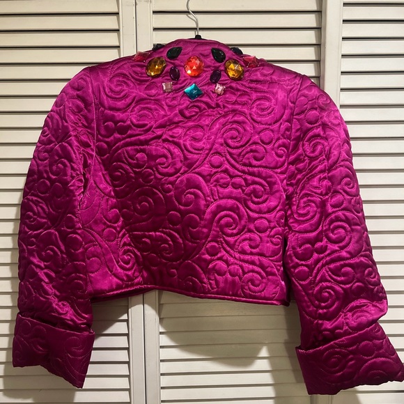 Vintage Satin Quilted Bolero with Stones - Picture 3 of 3